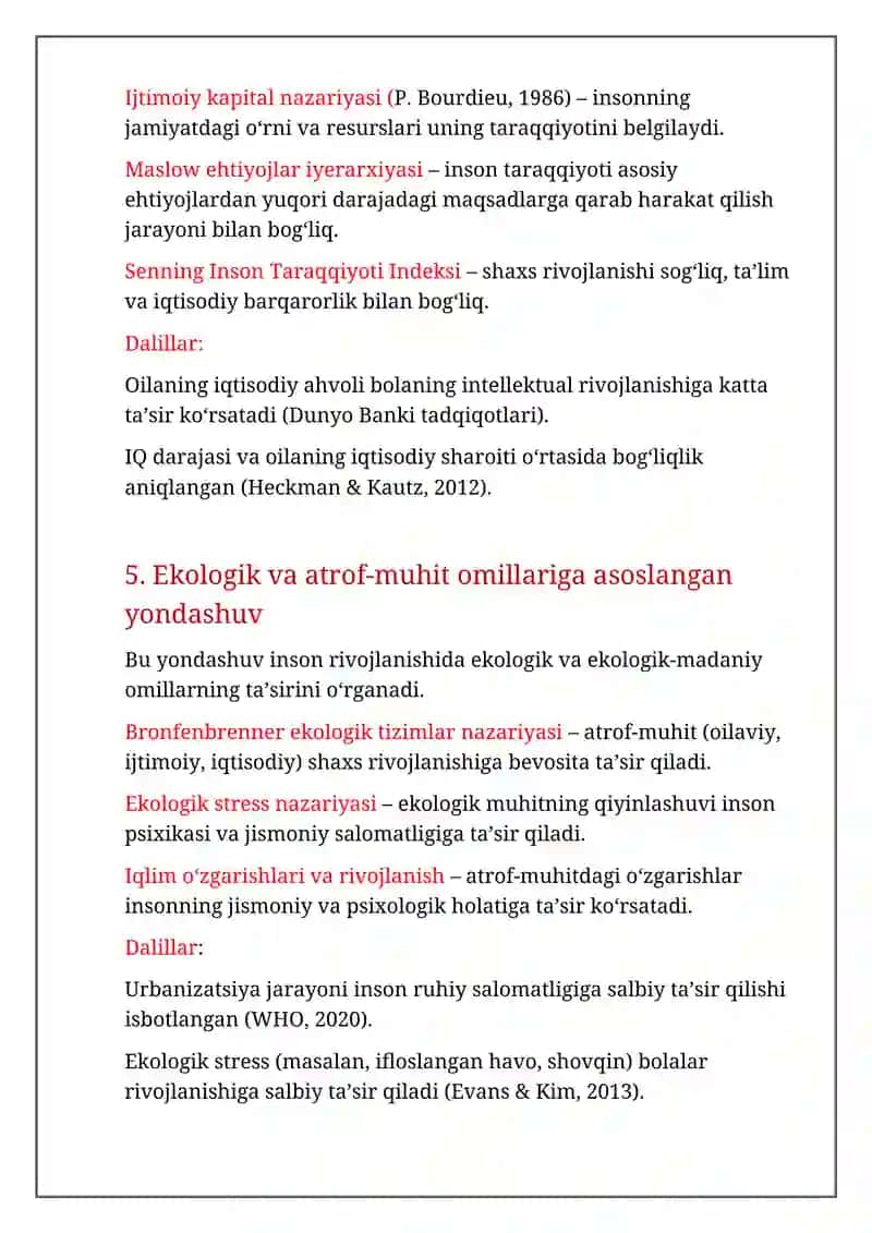 SHAXS SHAKLLANISHIGA TA’SIR KO’RSATUVCHI OMILLAR XUSUSYATINI USTUVORLIGI YOQLOVCHI YONDASHUV VAKILLARI KLASSIFIKATSIYASI 4