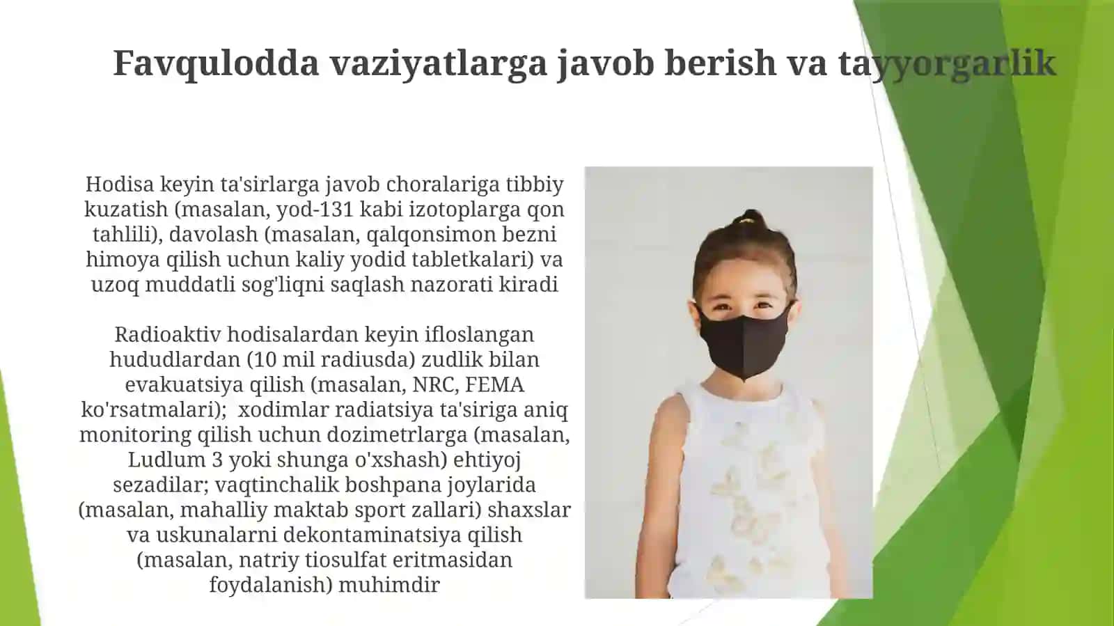 Radiatsiya xavfsizligi protokollari vaqt 4