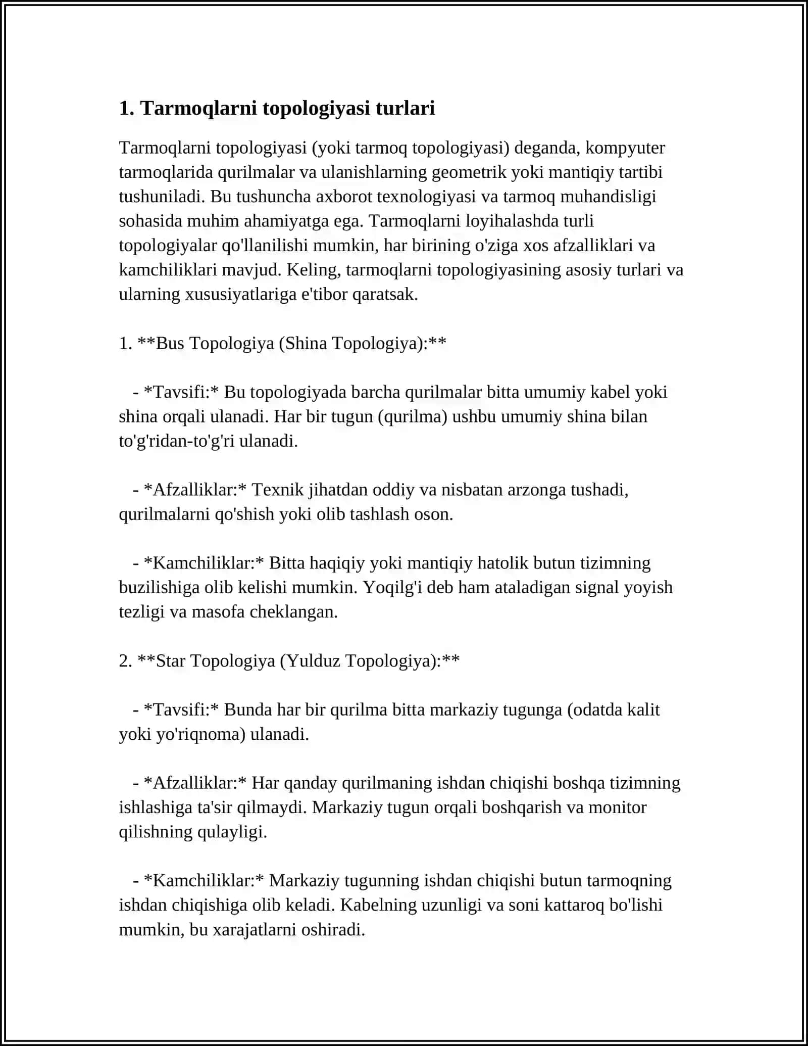 TARMOQ TAPOLOGIYASI 4