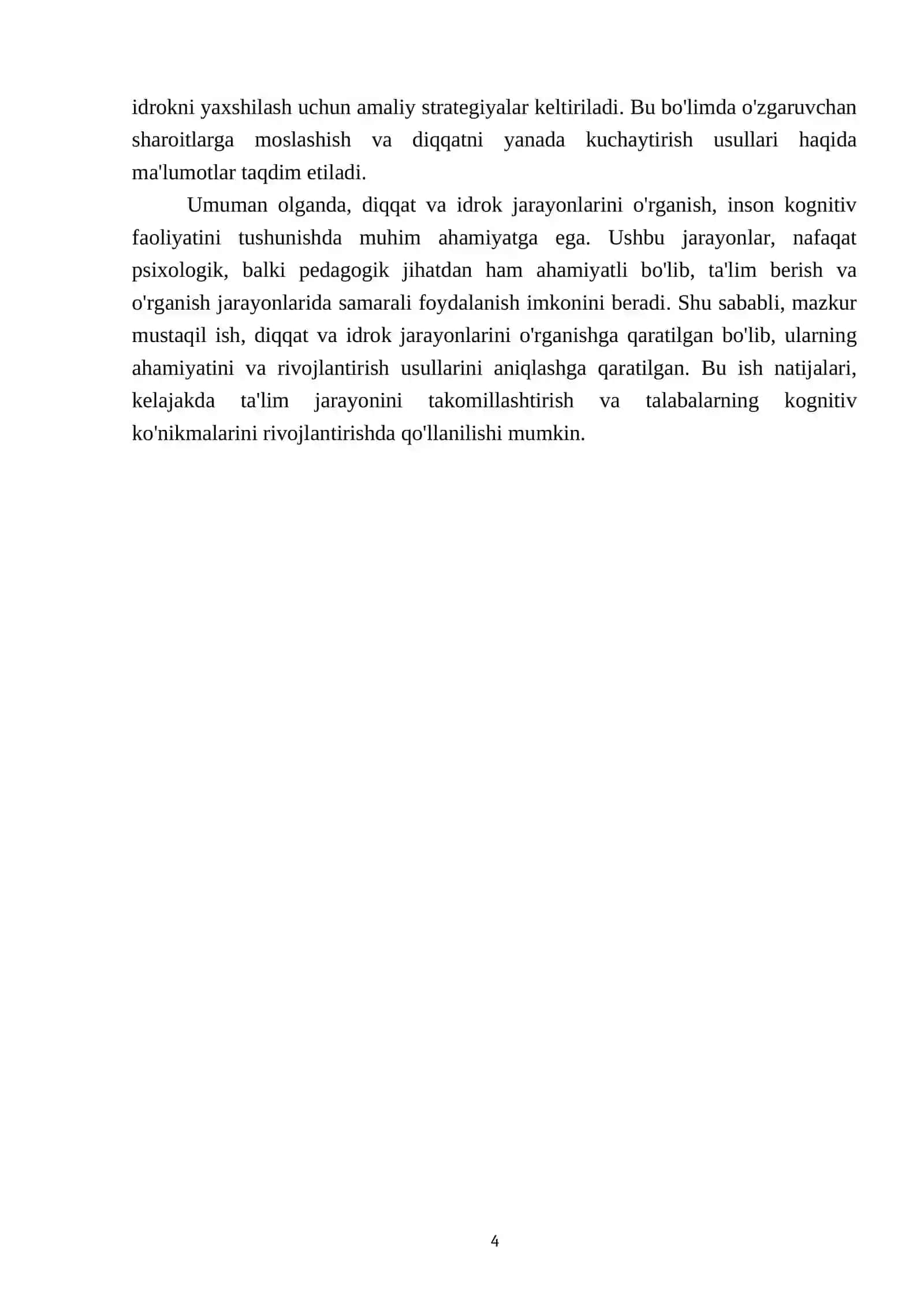 Diqqat va Idrok 4