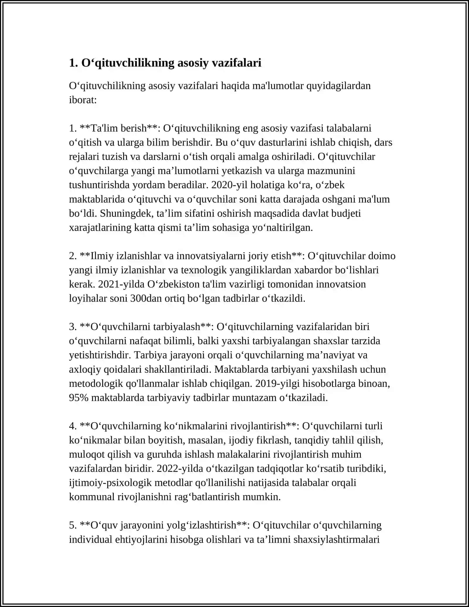 OʻQITUVCHILIK KASBINING INSONPARVARLIK YOʻNALISHI 4