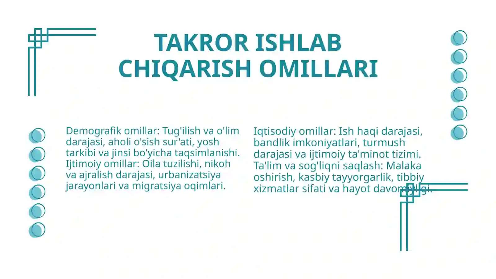YALPI ISHCHI KUCHI VA UNI TAKROR ISHLAB CHIQARISH 4