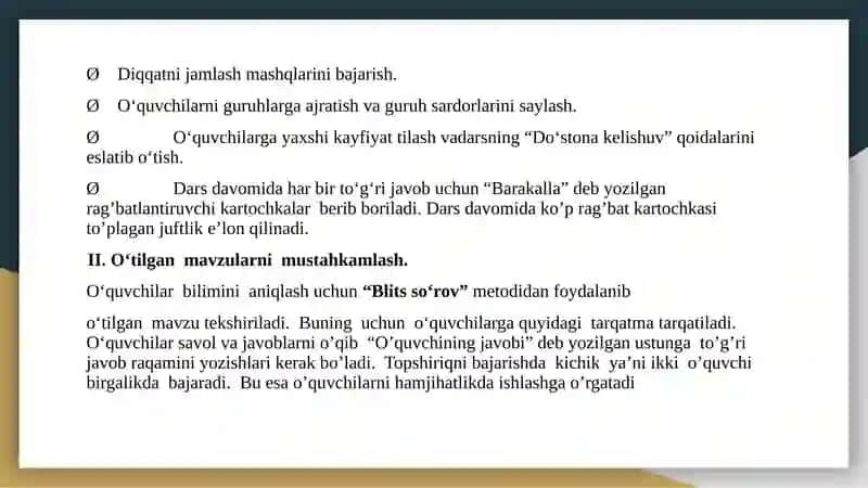4-sinf ona tili fanidan bir soatliklik dars ishlanmasi 4