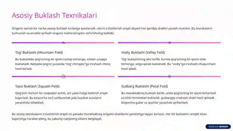 Rangli Qogʻozlarning Toʻrtburchagini Buklash Sxemasi 4