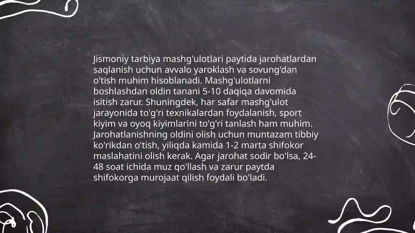 Sport zalida xavfsizlik qoidalari 4