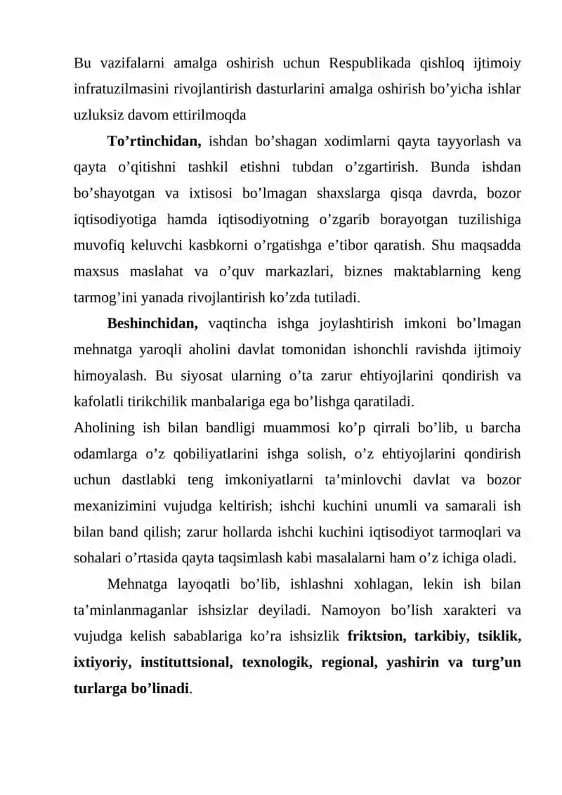 Ishchi kuchi, uning bandligi va ishsizlik 4