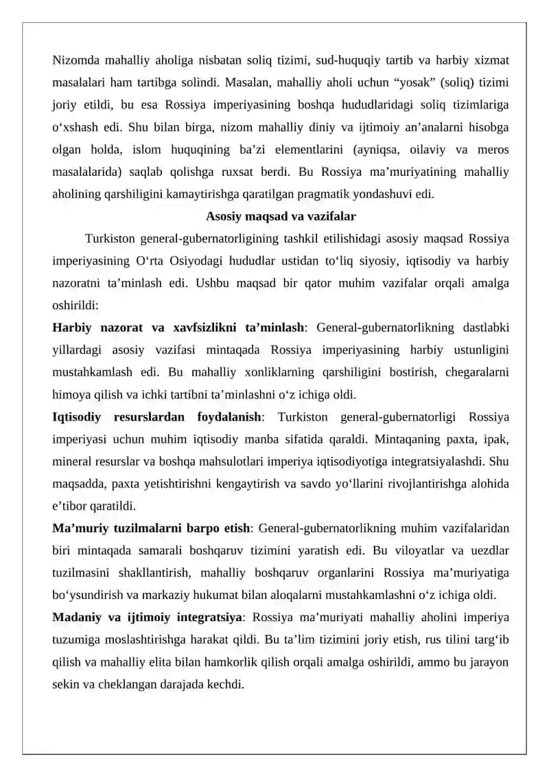 Turkiston general-gubernatorligida ma’muriy boshqaruv 4