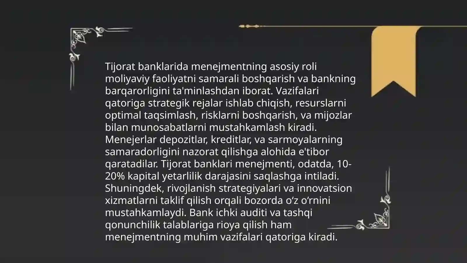 Tijorat banklarida menejment va uning zarurligi 4