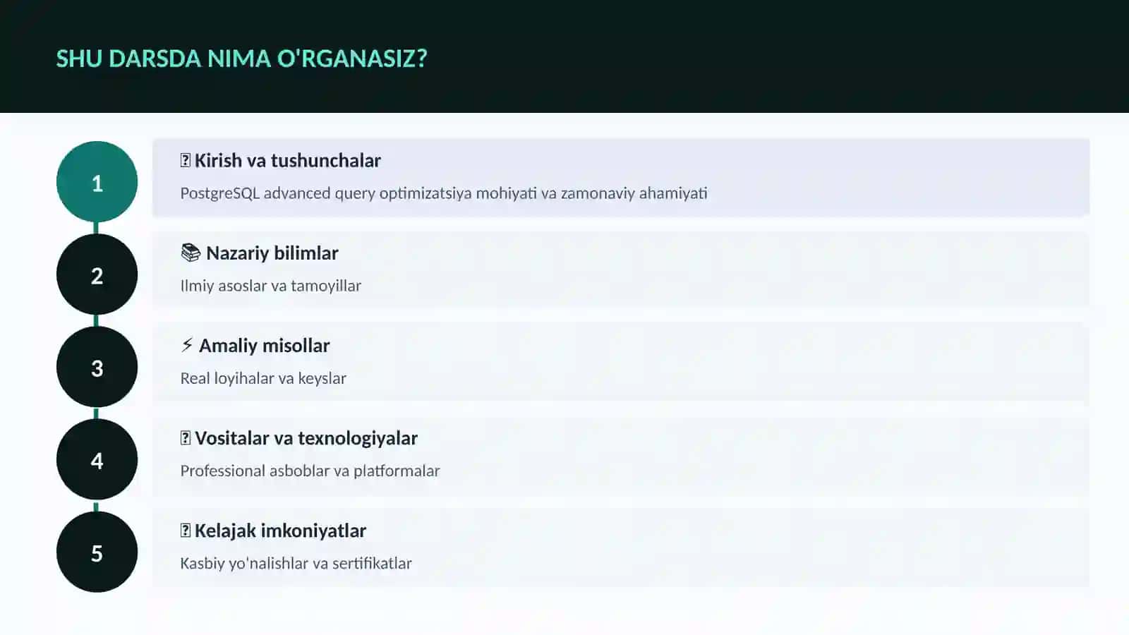 PostgreSQL advanced query optimizatsiya 4