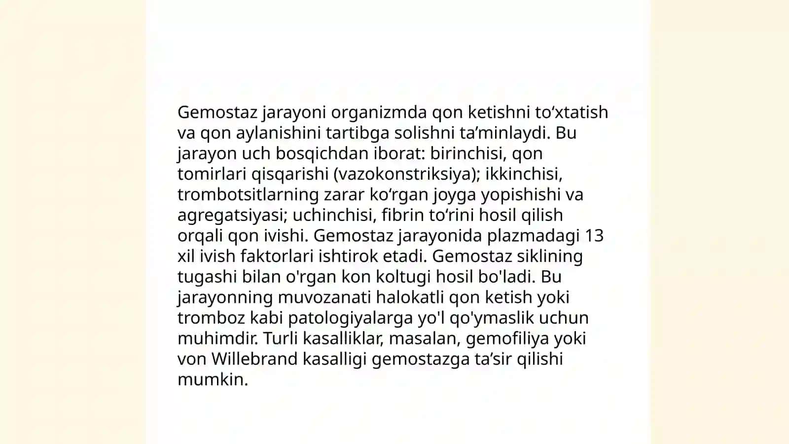 Gemostaz. Fibrinoliz. (Laboratoriya mashg‘uloti) 4