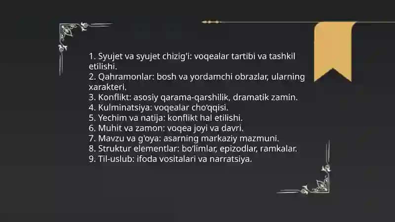 Badiiy asar kompazitsiyasi.Epik asar kompazitsiyasi 4