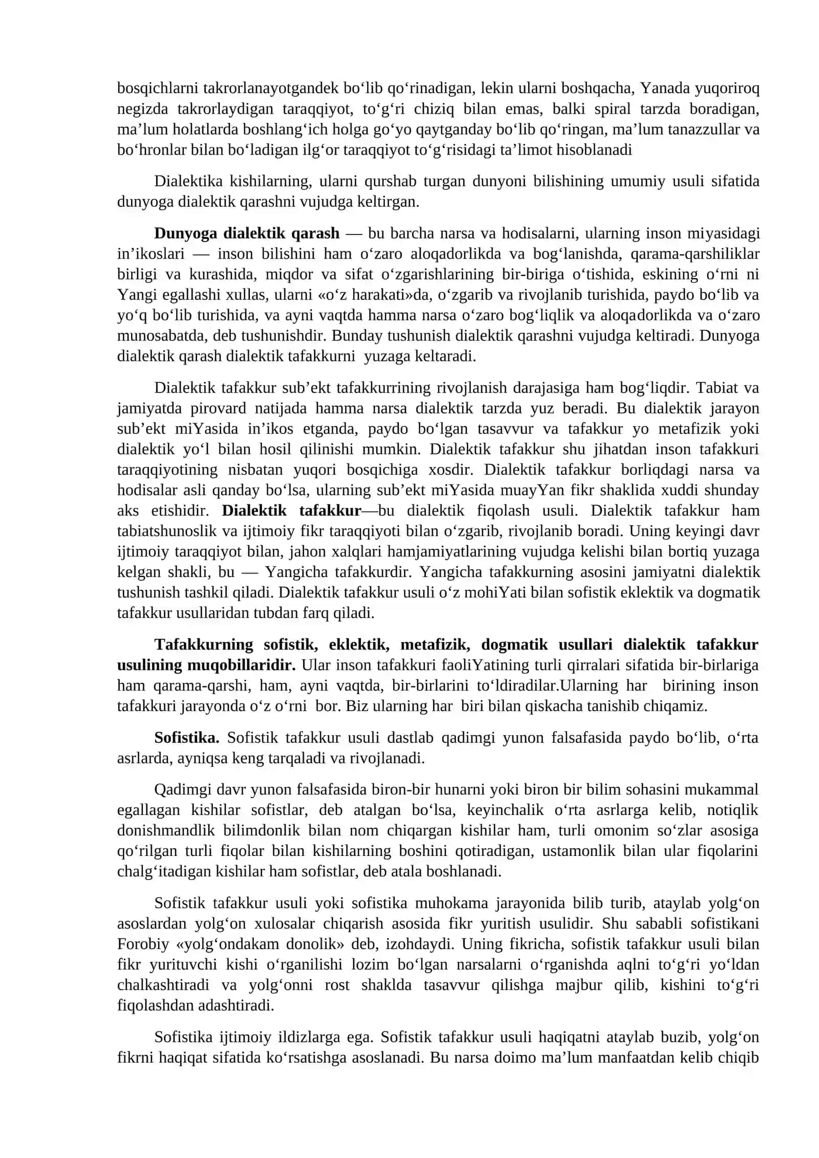 RIVOJLANISH FALSAFASI (DIALEKTIKA) 4