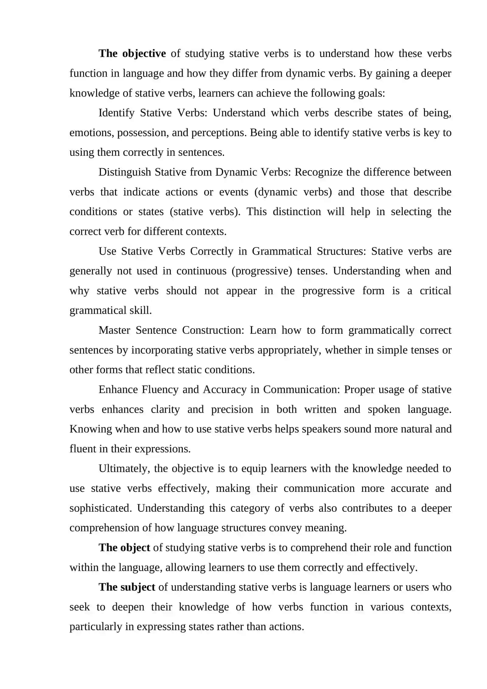 STATIVES OR THE WORDS OF CATEGORY OF STATE 4