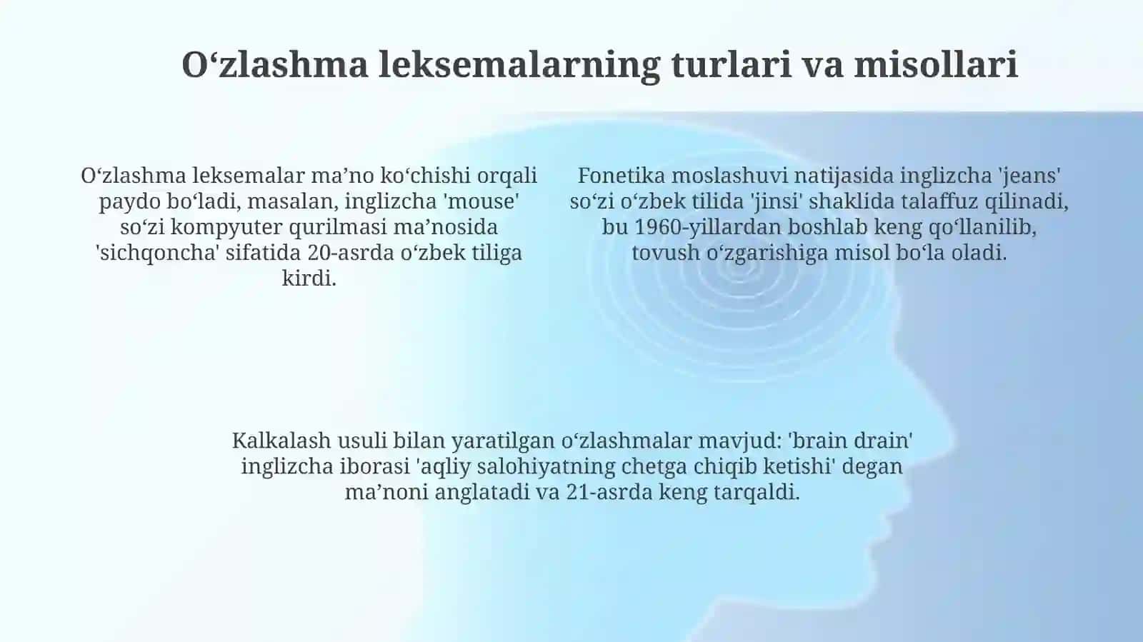 Ingliz tilidan oʻzlashgan leksemalar 4