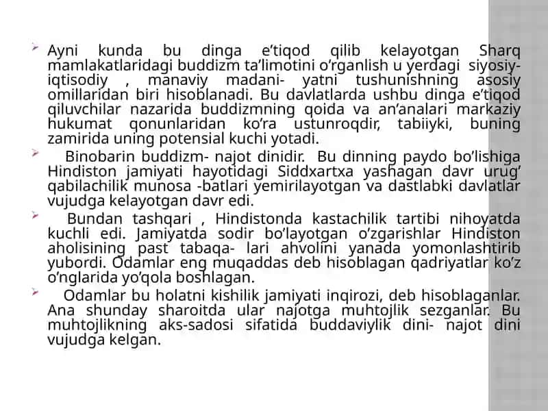 Buddaviylikning paydo bo'lishi tarixi 4