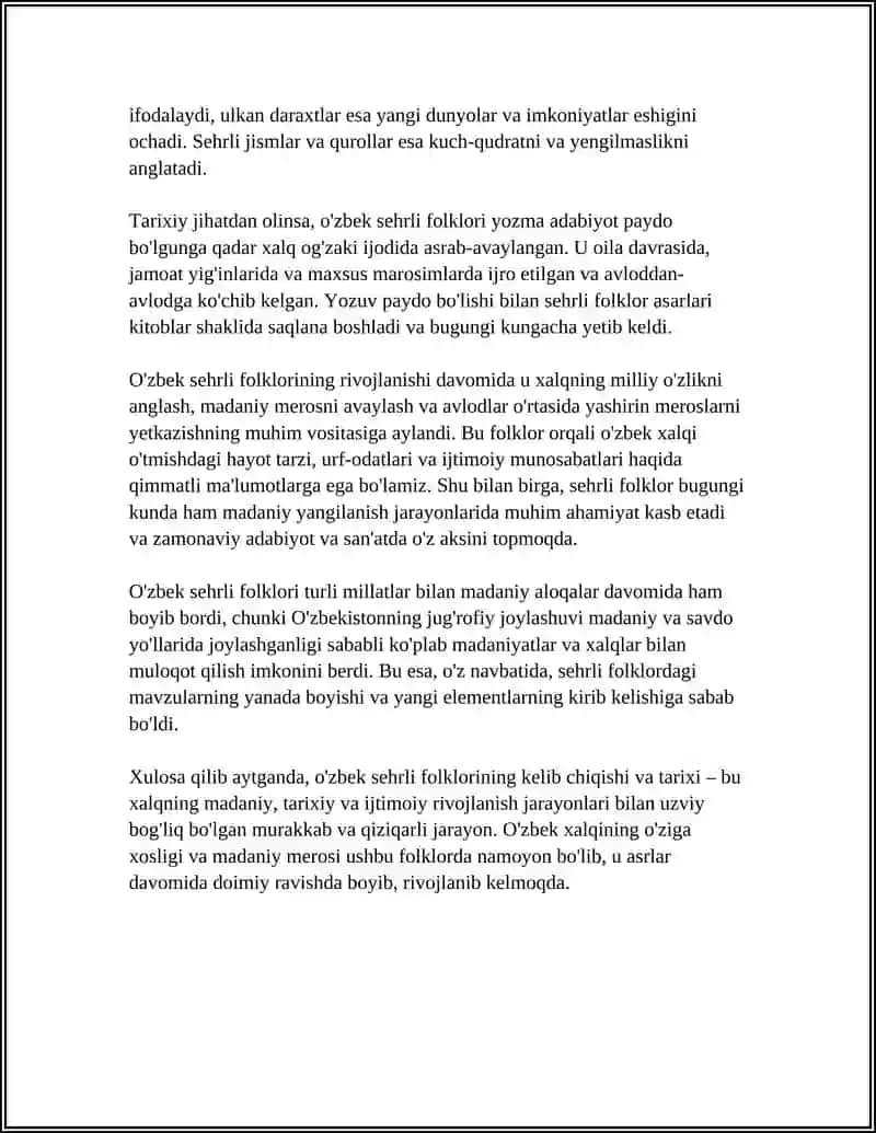 O'ZBEK SEHRLI FOLKLORI 4
