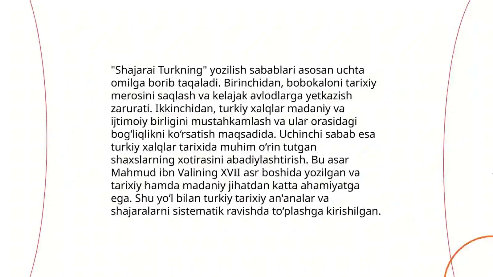 "Shajarai turk" asarining adabiyot tarixidagi oʻrni 4
