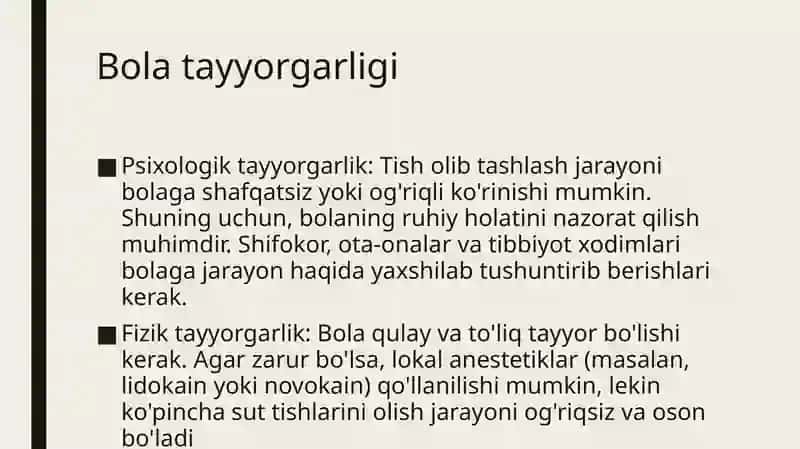 Bolalarda sut va doimiy tishlar olish texnikasi 4