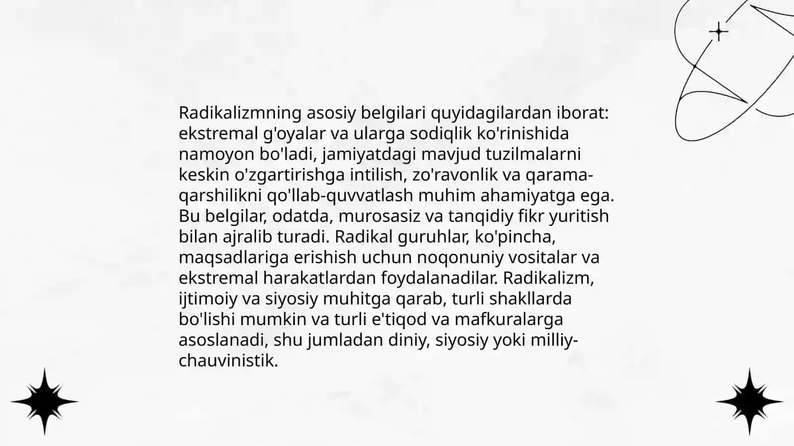 Diniy fundamentalizim, radikalizim, terorizimning tarixi va yoʻnalishlari 4
