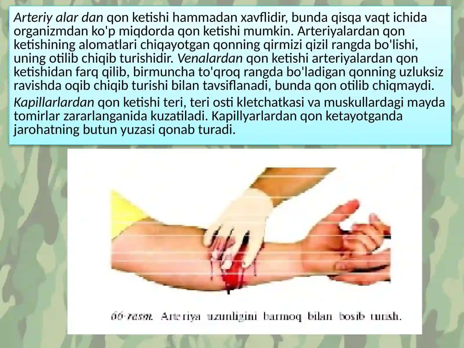 Qonketishturlari.Qonketishinito’xtatishusullari 4