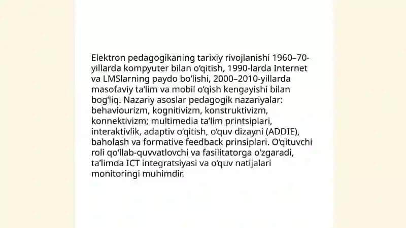 Elektron pedagogika asoslari 4