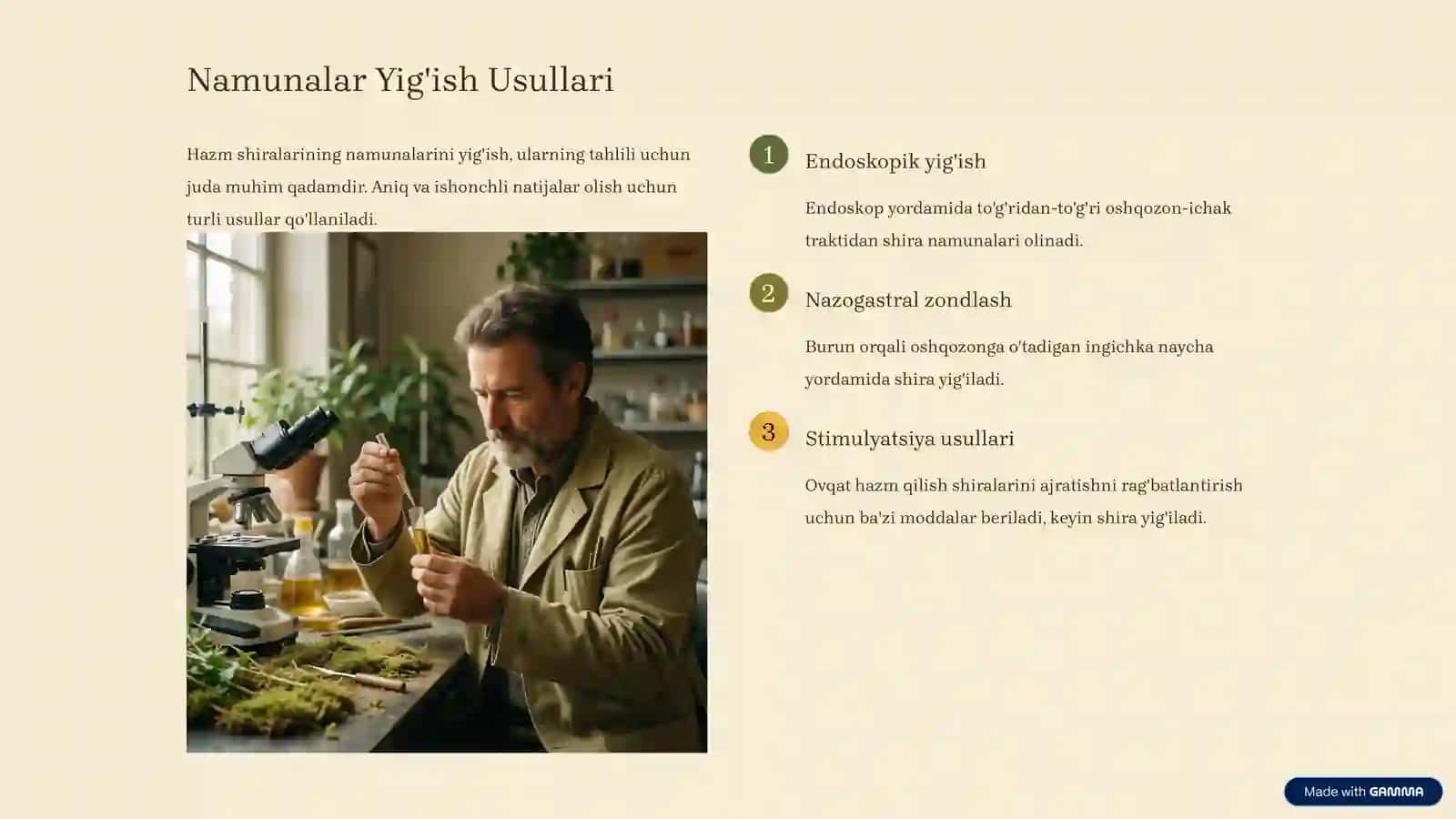Hazm Kanalidagi Shiralar Tarkibini Aniqlash, Ajratib Olish va Tekshirish 4