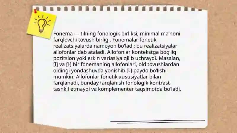 Tilning fonetik-fonologik sathi 4