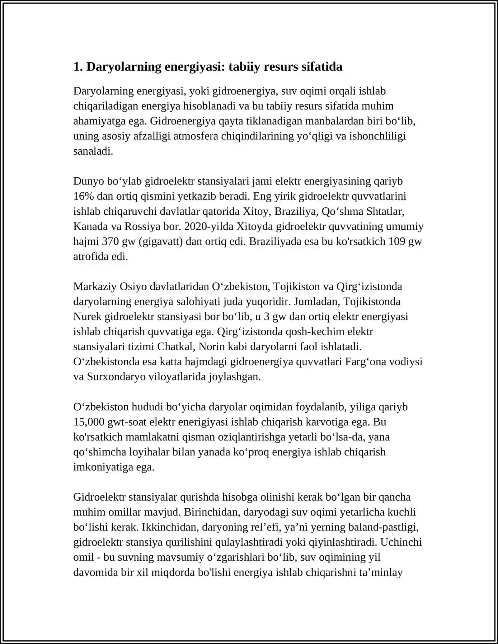 Daryolarning energiyasi: tabiiy resurs sifatida 4