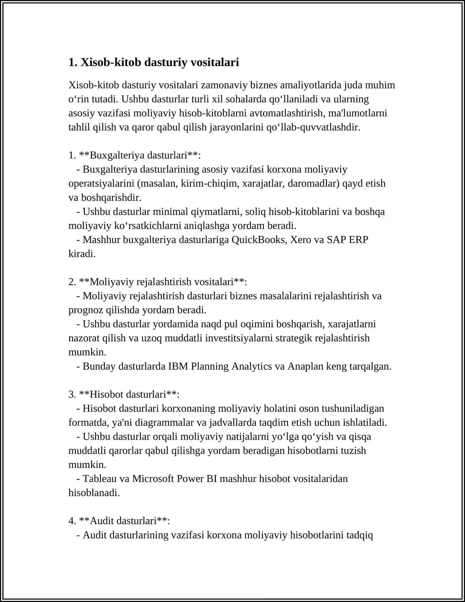 Xisob-kitob dasturiy vositalari 4