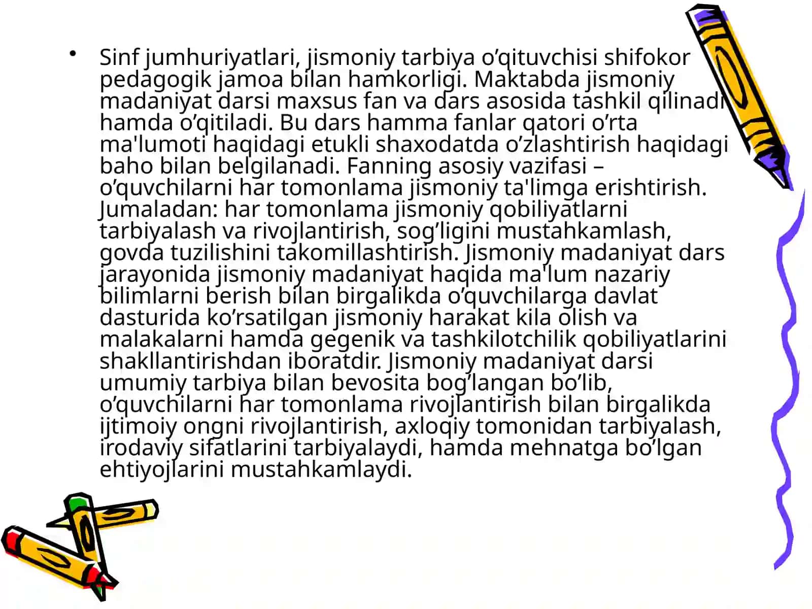Jismoniy tarbiya bo`yicha maktabdarslari 4
