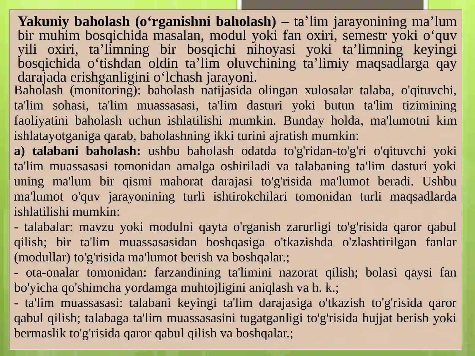 Pedagogiktestlarning tasnifi 4
