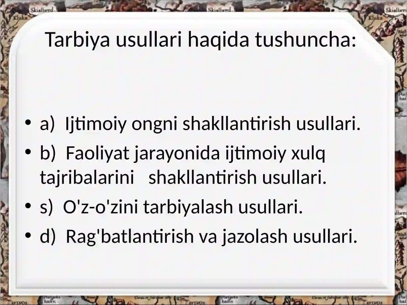 Tarbiya jarayonining mohiyati va prinsiplari 4