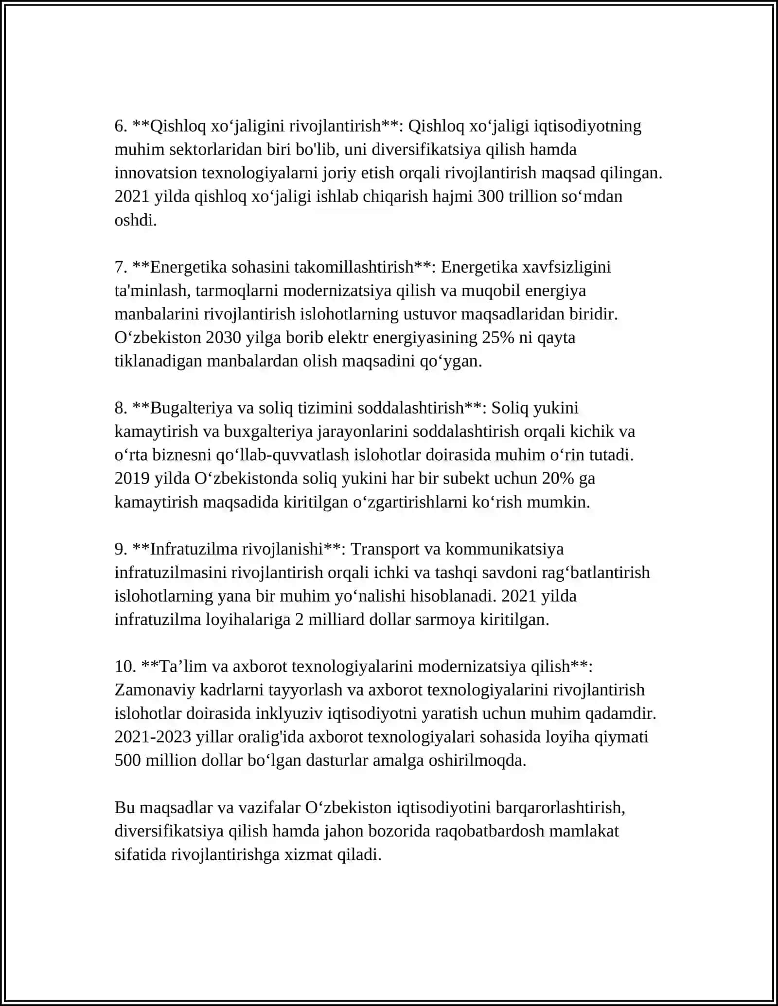 IQTISODIY ISLOHOTLAR DAVR TALABI 4