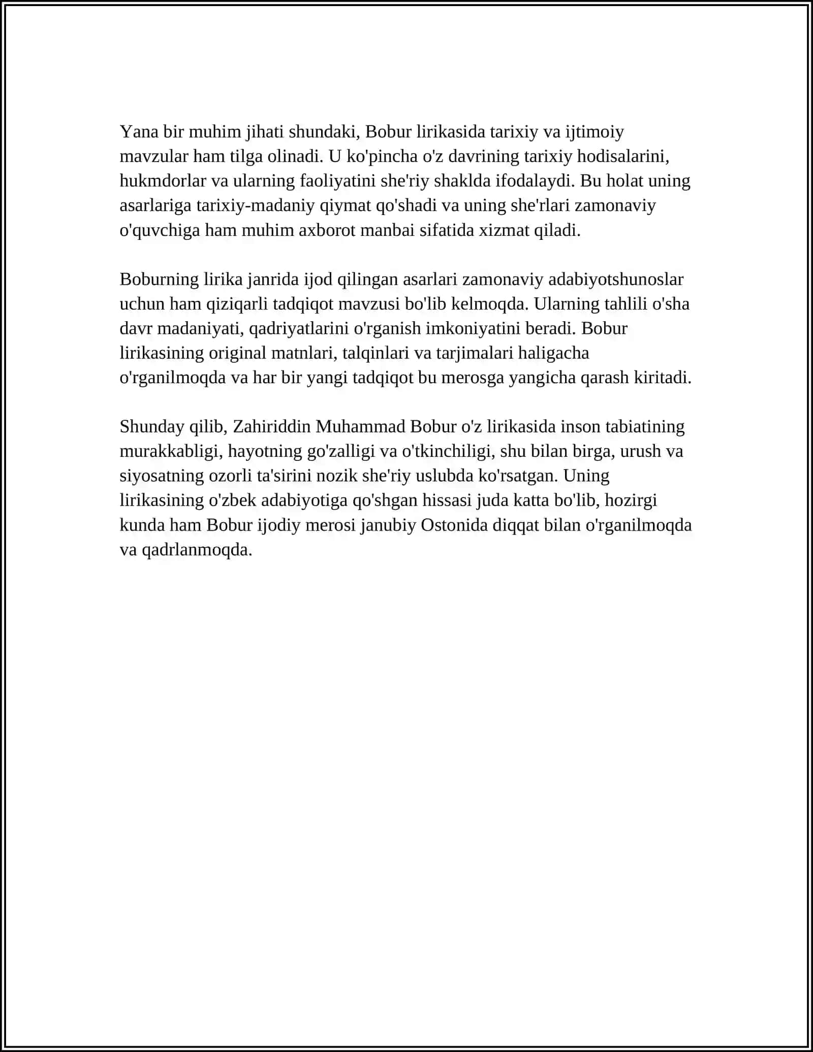 BOBUR LIRIKASI "MUBAYYIN" ASARLARI 4