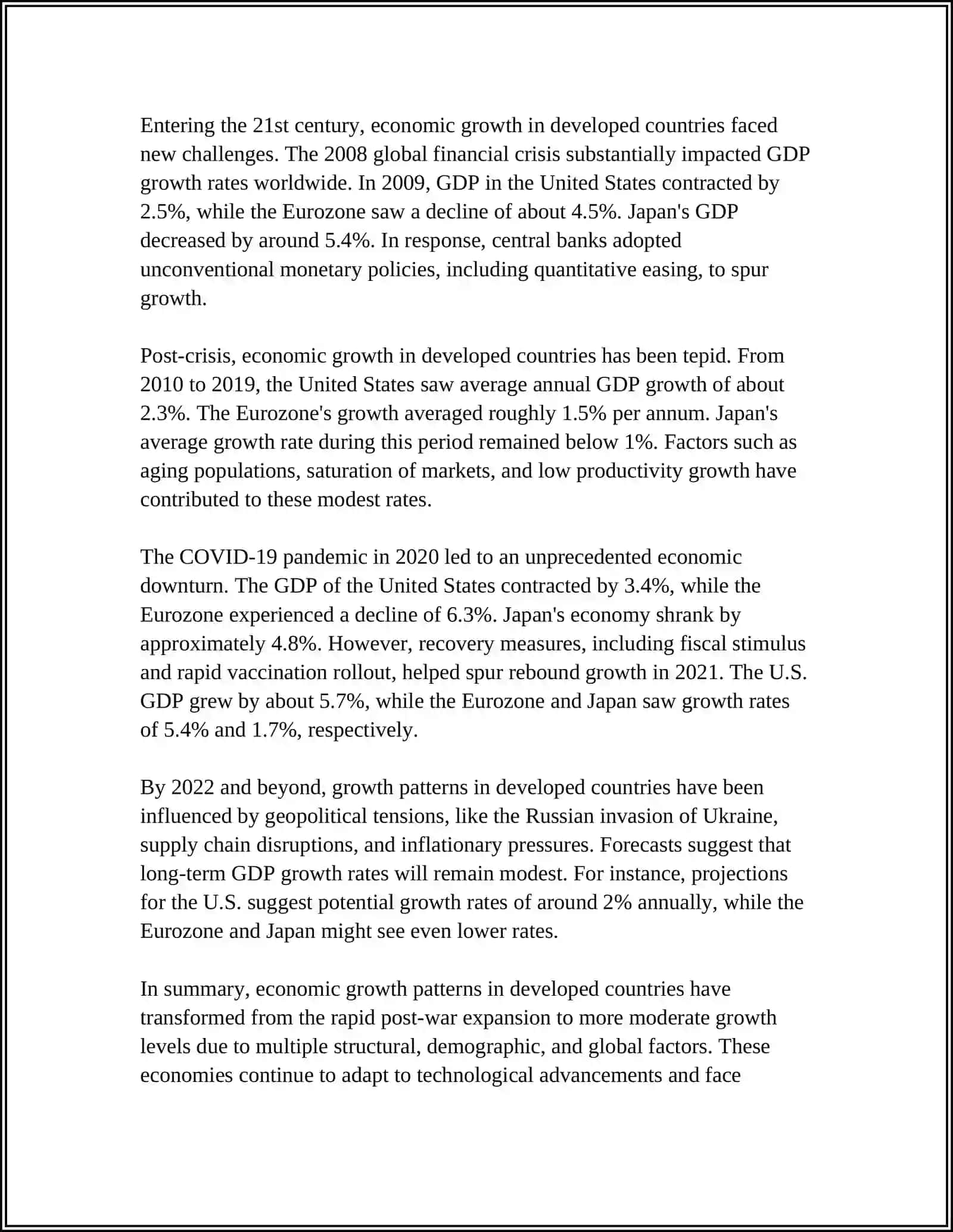 DEVELOPED COUNTRIES IN THE GLOBAL ECONOMY 4