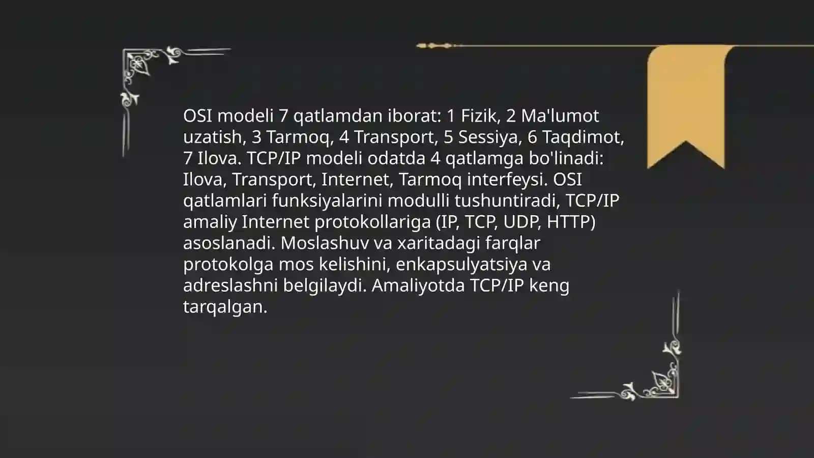 Tarmoq texnologiyalari va internet xizmatlaridan foydalanish 4