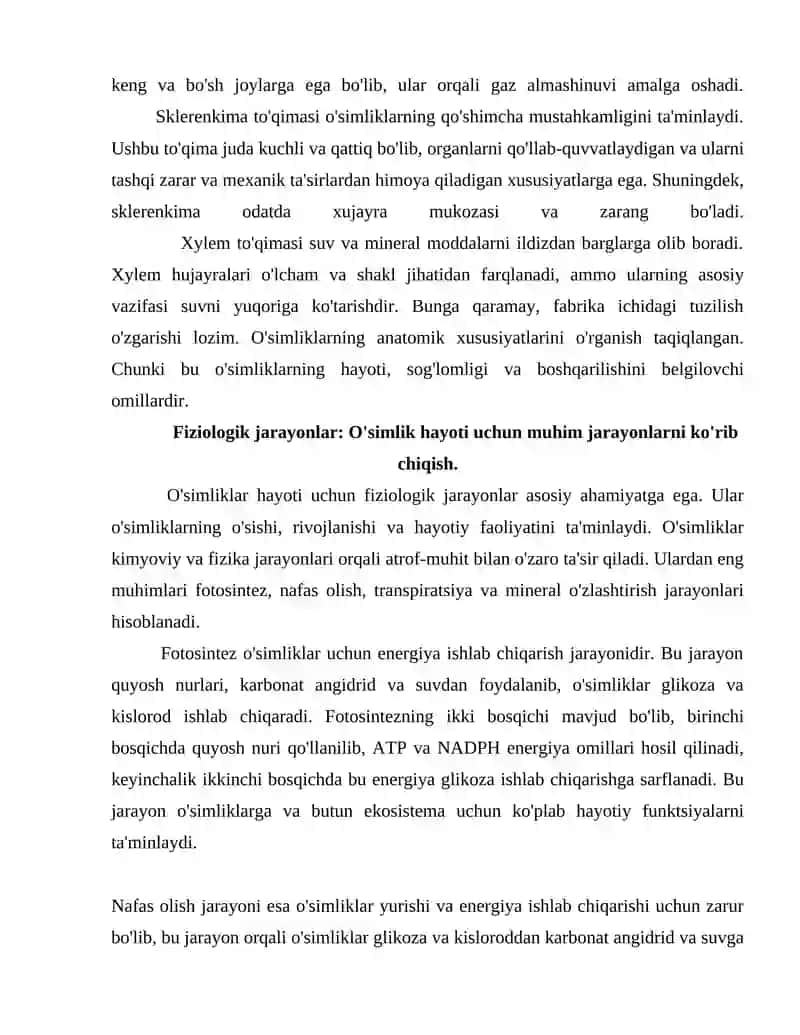 Bir urugʻ pallali oʻsimliklar sinfining umumiy harakterikasi 4