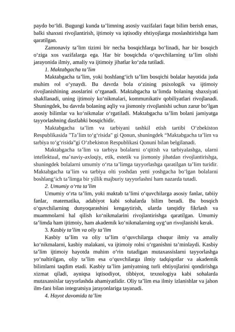 XXI ASRDA JAHON MIQYOSIDAGI TA’LIM TIZIMLARINING XUSUSIYATLARI 4