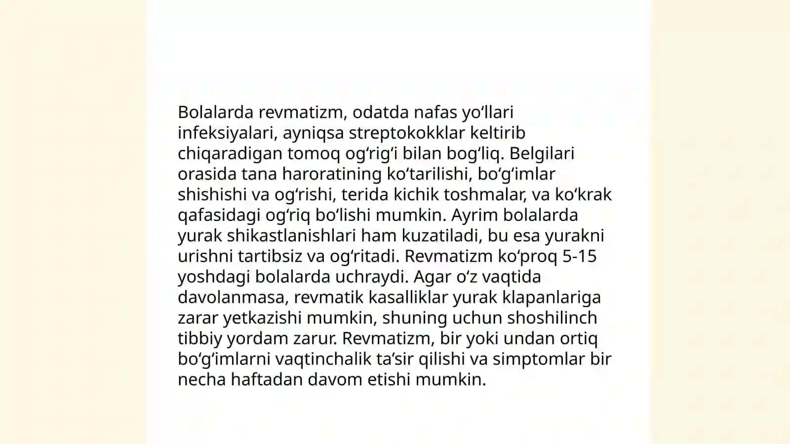 Bolalarda Rezmatizim kasalligi 4