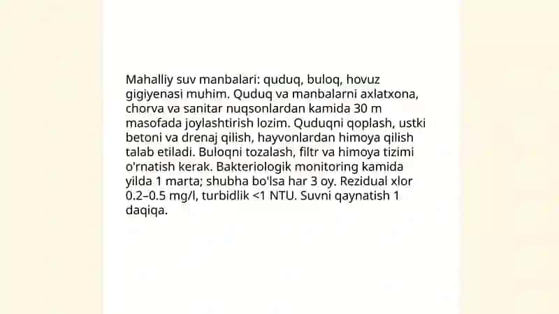 Mahalliy va Markazlashgan Suv Ta'minoti 4