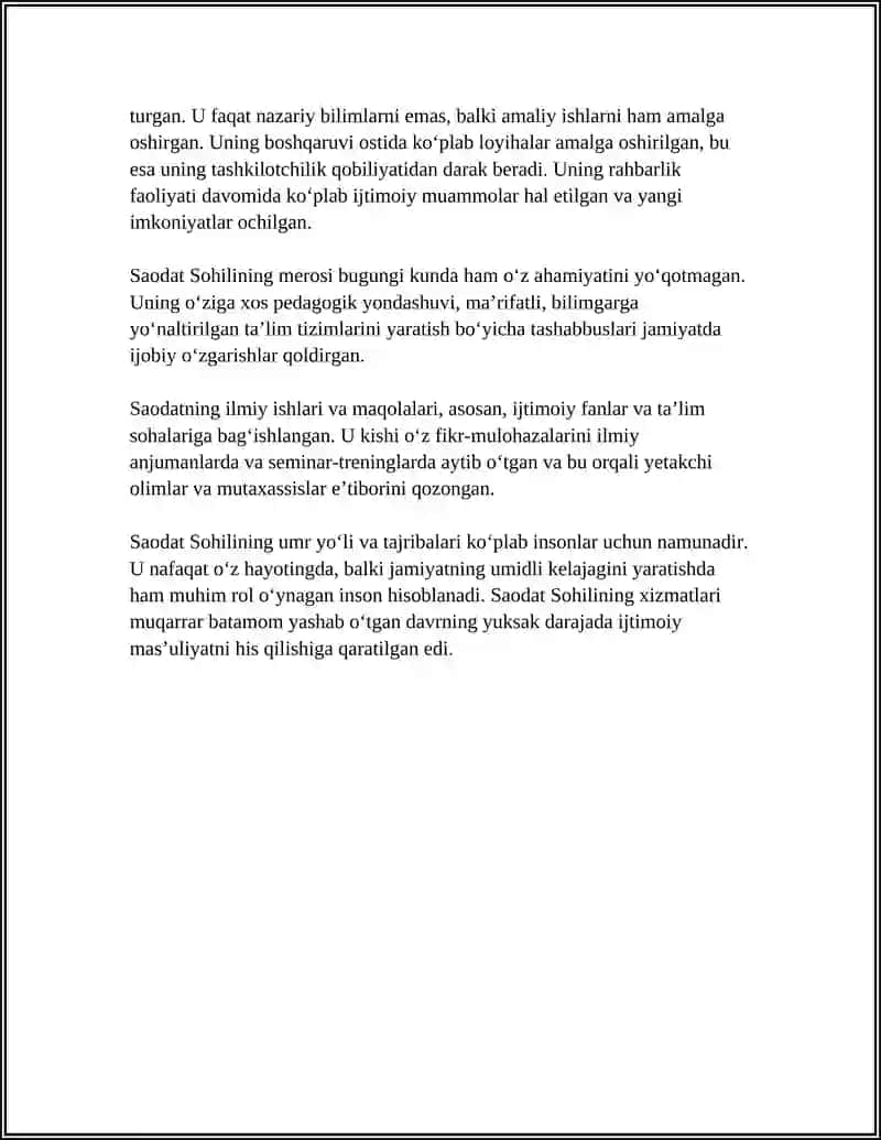 SAODAT SOHILI 4