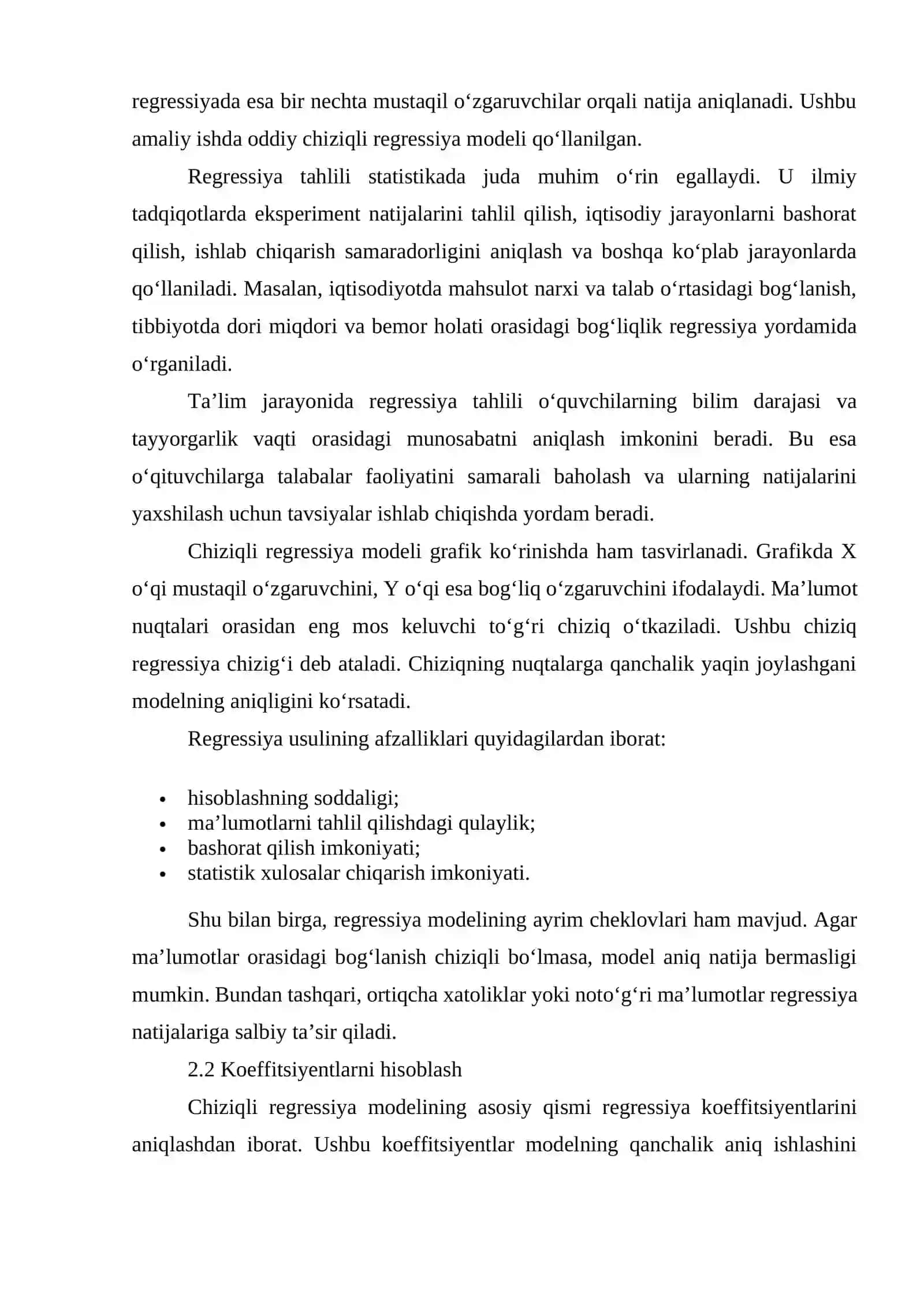 Chiziqli regressiya modeli yordamida bashoratlash 4