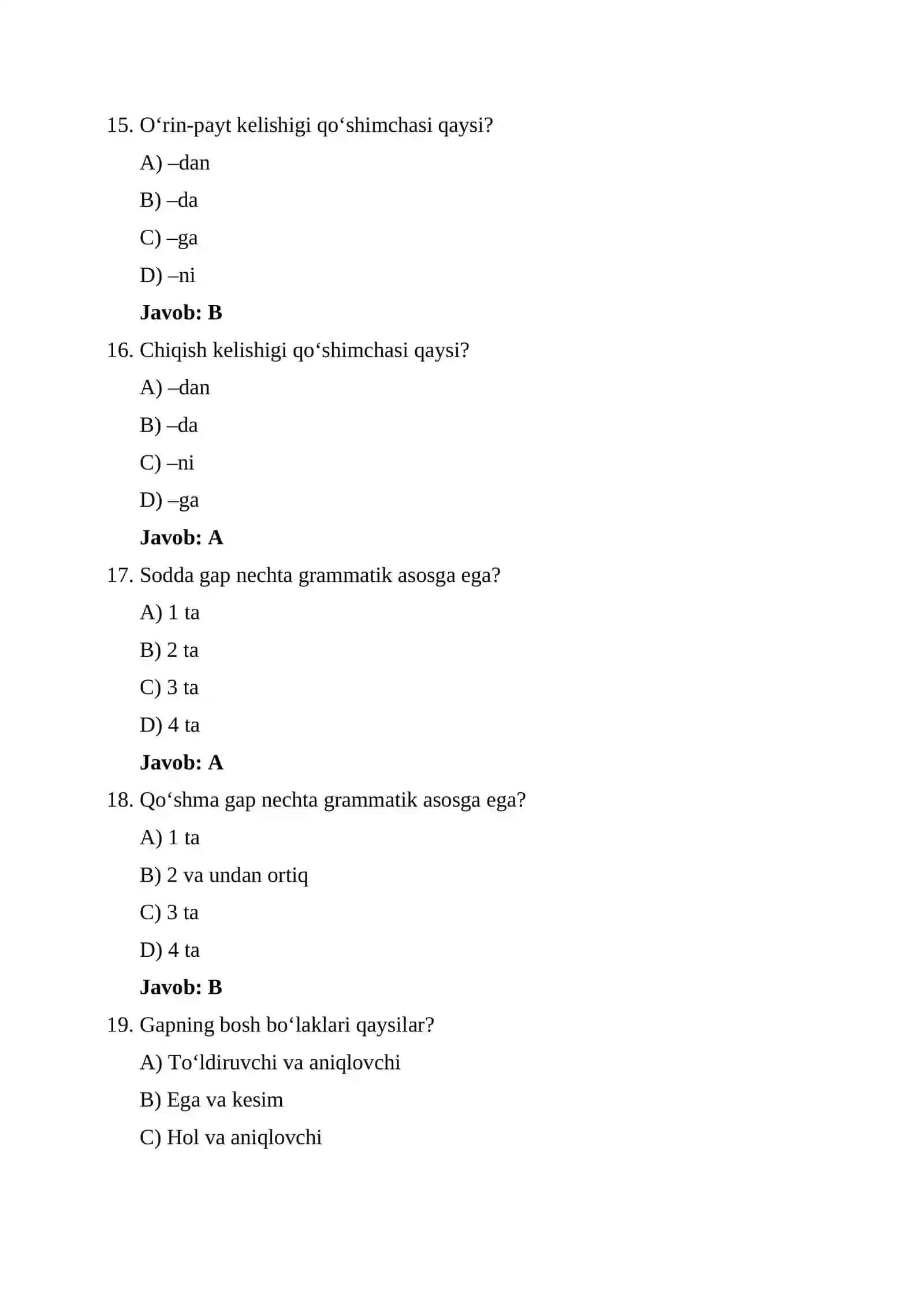 ONA TILI BO‘YICHA ATTESTATSIYA TEST SAVOLLARI 4