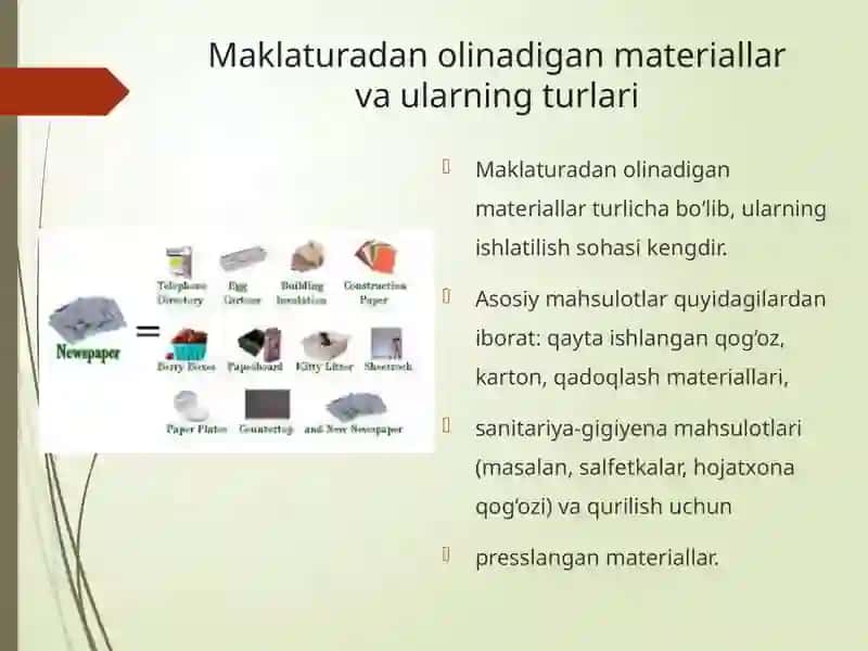 Maklatura asosida olinadigan materiallar 4