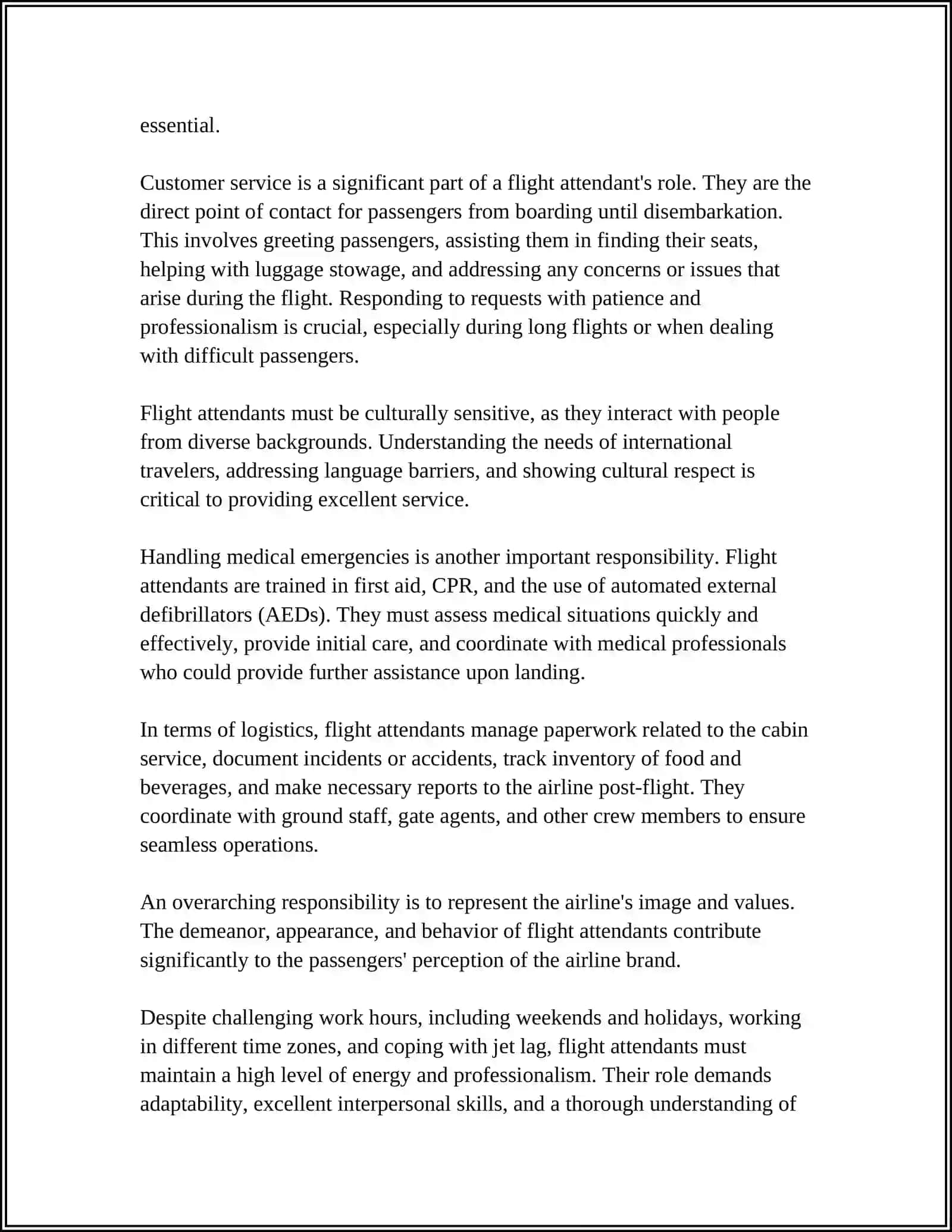 FLIGHT ATTENDANT RESPONSIBILITIES 4