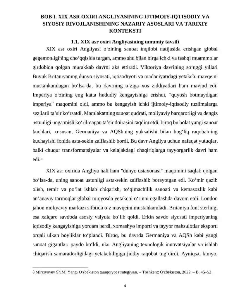XIX-ASR OXIRIDA ANGLIYANING IJTIMOIY, IQTISODIY VA SIYOSIY AHVOLI 4