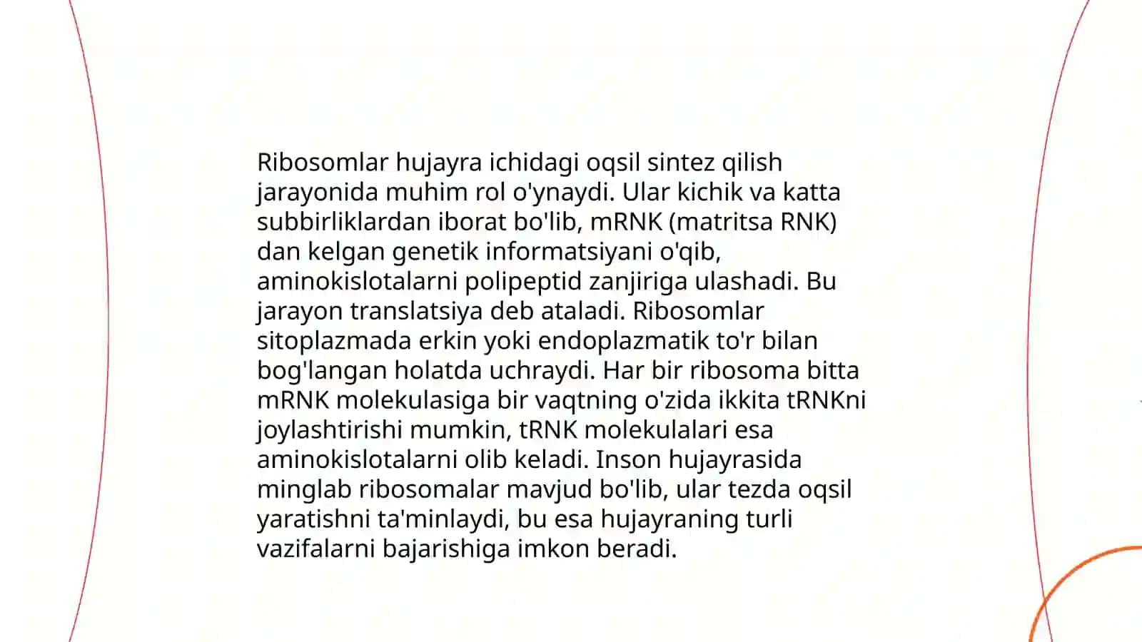 Ribosomaning mexano-kimyoviy xususiyatlari 4