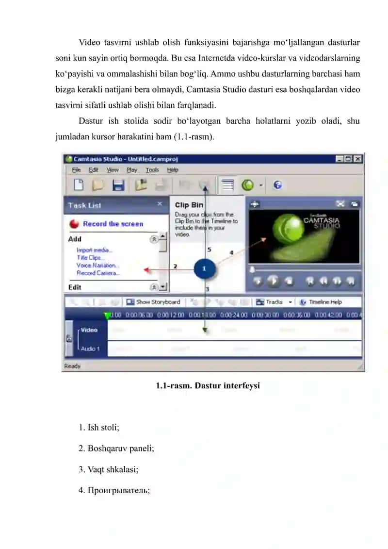Camtasia Studio, iSpring CamPro, Bandicam va Capture dasturlari 4