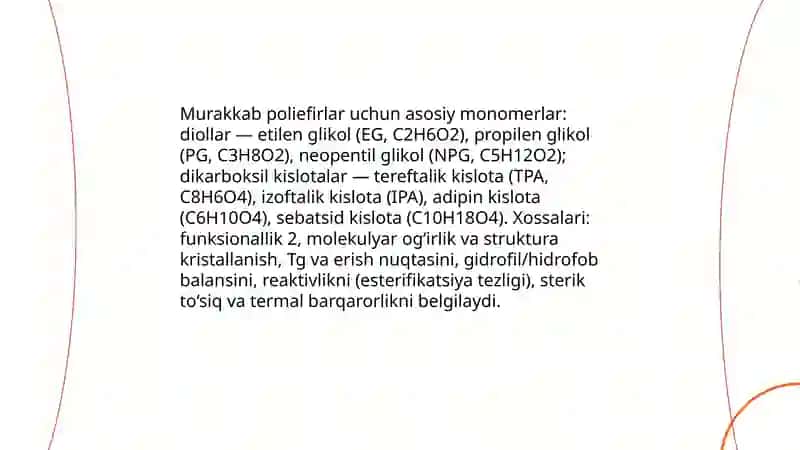 Murakkab poliefirlar texnologiyasi 4