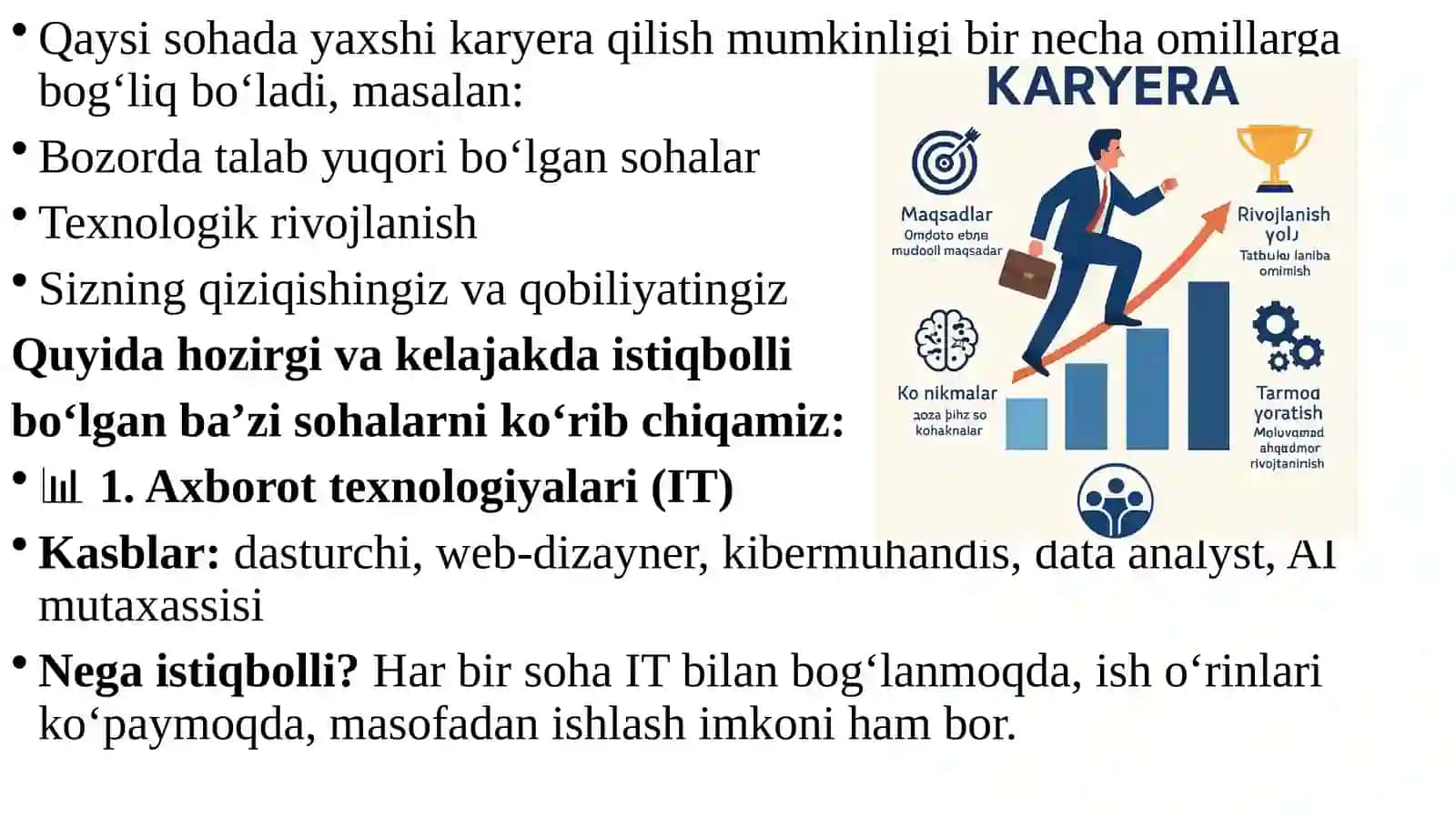 SHAXSNING KASB MAHORATIDAGI YUKSALISHI 4